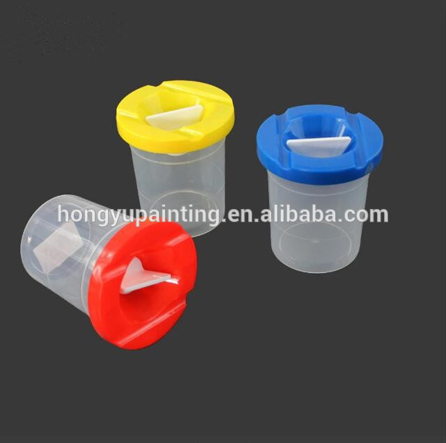 F310 Different color high quality wash brush pot painting brush washers clear plastic washers